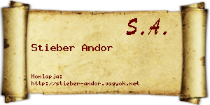 Stieber Andor névjegykártya